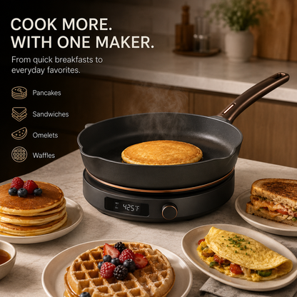Non-Stick Household Frying Pan –Heat-Resistant, Even Heating, Ergonomic Design for Omelets, Steaks, Vegetables & Daily Home Cooking.🧡