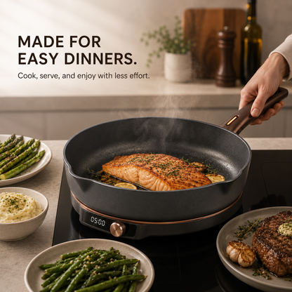 Non-Stick Household Frying Pan –Heat-Resistant, Even Heating, Ergonomic Design for Omelets, Steaks, Vegetables & Daily Home Cooking.🧡