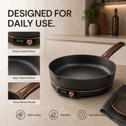 Non-Stick Household Frying Pan –Heat-Resistant, Even Heating, Ergonomic Design for Omelets, Steaks, Vegetables & Daily Home Cooking.🧡