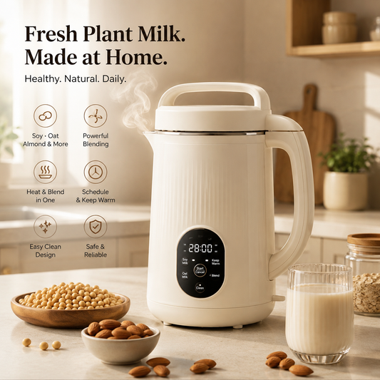 12-in-1 Quiet Soy Milk Maker with Smart Self-Cleaning & Nutrient-Lock Tech – BPA-Free, No-Soak Dry Bean Processing for Healthy Homemade Plant Milk.✨