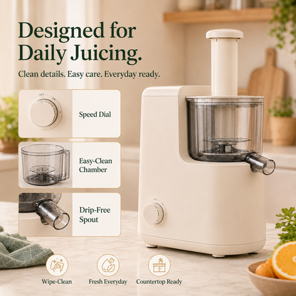 Compact Powerful Household Juicer – Fresh Nutrient-Rich Juices, Easy to Use & Clean for Modern Home Kitchens