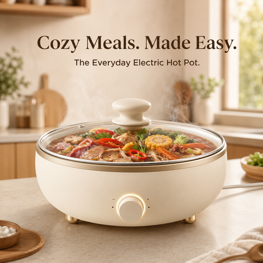 Multi-Purpose Household Electric Hot Pot – Non-Stick Inner Pot, Adjustable Temperature, Fast Heating for Hot Pot, Soup, Stew & Family Meals.🥑