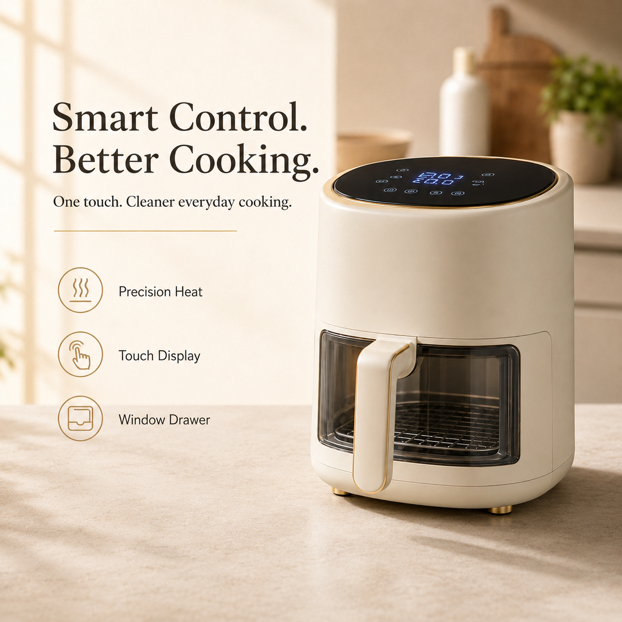 6-in-1 Smart Air Fryer — Crispy Results with Less Oil | Air Fry • Bake • Roast • Grill • Toast • Reheat